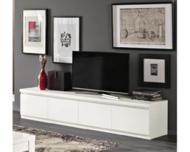 Moderne Hoogglans Wit tv meubel met 4 deuren 220cm