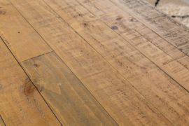 Massieve salontafel THOR 110cm naturel gerecycled grenen industrieel design X-frame