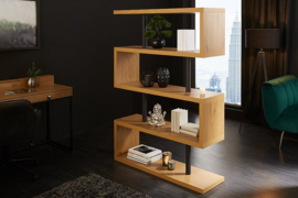 Design wandmeubel  boekenkast met vijf planken S 165 cm eiken look