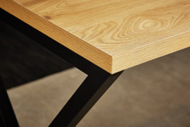 Design gelamineerd hout bureau 140cm eiken look X-frame met drie lades