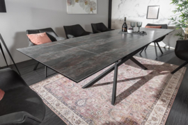 Uitschuifbare eettafel EUPHORIA 180-220-260 cm keramiek in lava-look