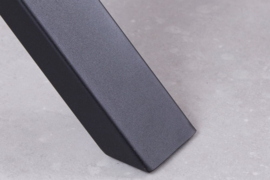 Industriële eettafel 160 cm eiken look gelamineerd houtmateriaal met zwart X-onderstel