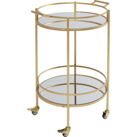 Kare Design Bartrolley tafel glas goud Hoogte 78cm