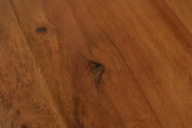 Massief houten salontafel MAMMUT 110 cm acacia honingafwerking sledeframe boomrand 4 cm tafelblad