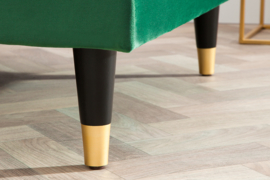 Elegante loungebank COSY VELVET 260 cm smaragdgroen fluweel stof.lounge gedeelte aan beide zijde op te monteren.