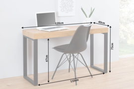 Design console EIKEN BUREAU 120 cm eiken vintage metalen frame kantoortafel