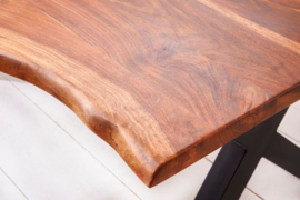 Massieve eettafel AMAZONAS 200cm bruin sheesham met X-onderstel