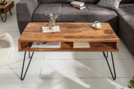 Salontafel Sheeshamhout 100cm met haarspeldpoten