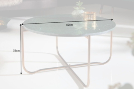 Exclusieve salontafel NOBLE 62 cm groen echt marmer hoogwaardige afwerking