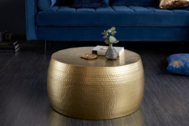 Handgemaakte salontafel 60cm goud gehamerd design