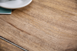 Handgemaakte salontafel  60cm zilver mangohout met opbergruimte