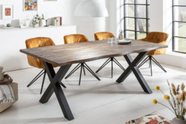 Massieve eettafel GENESIS VINTAGE 200cm acaciahout bruin met X-poten