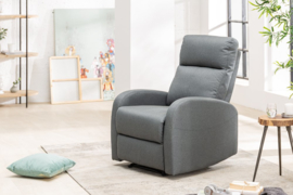 Moderne relaxfauteuil HOLLYWOOD II grijze tv-fauteuil met ligfunctie