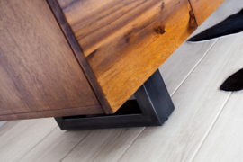 Massief dressoir GENESIS 170 cm bruin gevlamd acaciahout metaal industrieel design
