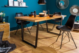 Design eettafel Chance 160 cm eiken look met slede onderstel industriële stijl