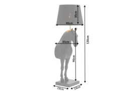Extravagante vloerlamp BLACK HORSE 130 cm zwart paardenfiguur