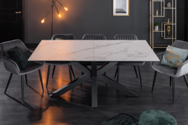 Moderne keramische eettafel ETERNITY 180-225 cm in marmerlook uitschuifbaar