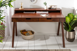 Massiefhout acacia bureau  120 cm  met La en een opvallende afwerking