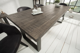 Design eettafel IRON CRAFT 200cm mangohout grijs ijzer industrieel design