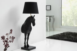 Extravagante vloerlamp BLACK HORSE 130 cm zwart paardenfiguur
