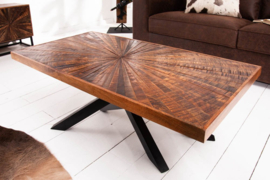 Massieve mangohout salontafel industriële stijl WOOD 105 cm