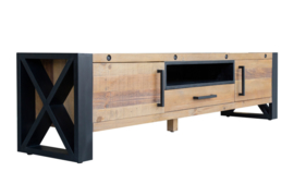 Massief tv-lowboard 200 cm grenenhout in industrieel design