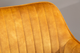 Bureaustoel met armleuning Fluweel stof mosterdgeel draaistoel