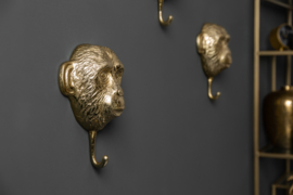 Kapstokhaken set van 3 apen 25 cm goud
