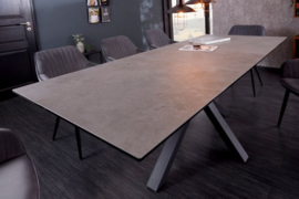 Moderne keramische eettafel ETERNITY 180-225cm betonlook uitschuifbaar