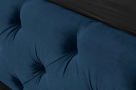 Elegant tweepersoonsbed PARIS 160x200cm donkerblauw fluweel Chesterfield design