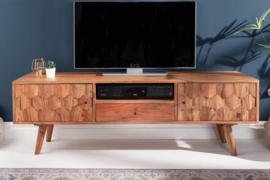 Massief tv-bord  140cm naturel acacia 3D-oppervlak massief hout