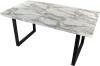 Moderne eettafel 140cm Marmerlook wit