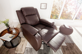 Moderne relax fauteuil HOLLYWOOD koffie TV fauteuil met ligfunctie