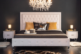 Elegant nachtkastje EXTRAVAGANCIA 47 cm wit nachtkastje met lade