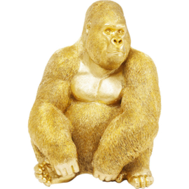 Deco Beeld Aap Gorilla Side XL Goud