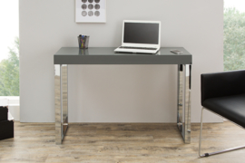 Design console GRIJS BUREAU 120cm donkergrijs hoogglans kantoortafel