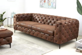 Elegante Chesterfield 3-zits bank MODERN BAROK 240 cm antiek bruin