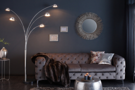 Design booglamp FIVE LIGHTS 205 cm zilveren vloerlamp met marmeren voet