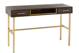 Console Janis 120cm 2laden Mango Hout/Ijzer Bruin/Goud