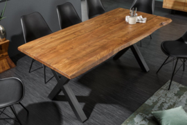 Massief boomstam eettafel MAMMUT NATURE 160 cm acacia 3,5 cm dik blad