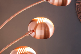 Design booglamp VIJF LICHTEN 205cm koperen vloerlamp booglamp
