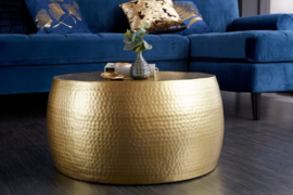 Handgemaakte salontafel 60cm goud gehamerd design