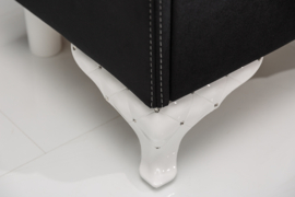Elegant nachtkastje VERSAILLES 43cm zwart fluweel met lade indirecte verlichting