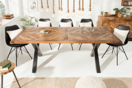 Massieve eettafel INFINITY HOME 200 cm naturel mangohout industrieel design