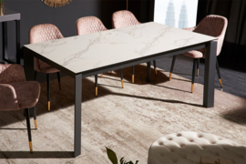Uitschuifbare eettafel X7 180-240cm wit marmereffect keramisch blad modern design