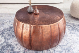Handgemaakte salontafel 65cm koper met gehamerd design