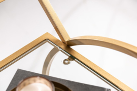 Elegante serveerwagen STEWART 71 cm goud met wielen op twee niveaus