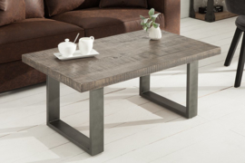 Design salontafel 100cm mangohout grijs industrieel design