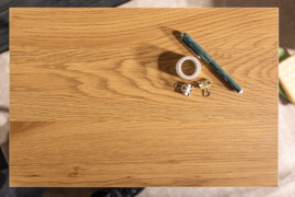 Design laptoptafel LOFT 45 cm eiken look bijzettafel zwart frame