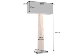 Vloerlamp naturel ORGANIC LIVING zwart massief hout 162 cm met linnen kap
